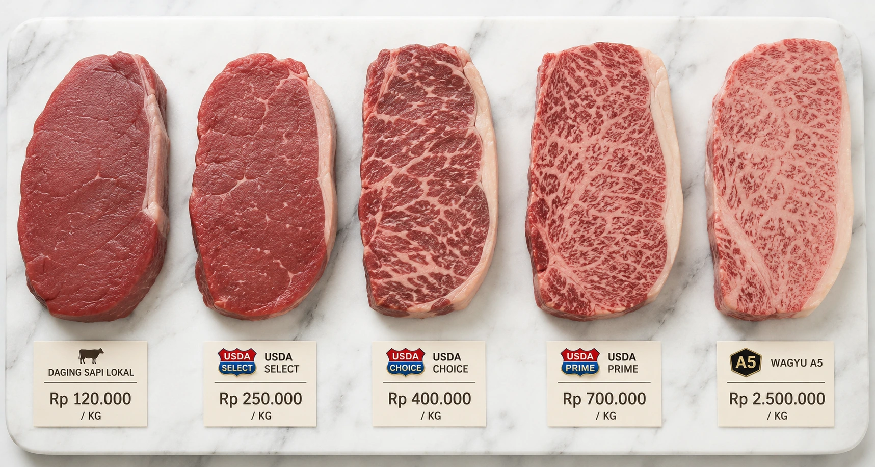 Harga Daging Sapi 1 kg 2026, Panduan Lengkap Grade dan Kualitas