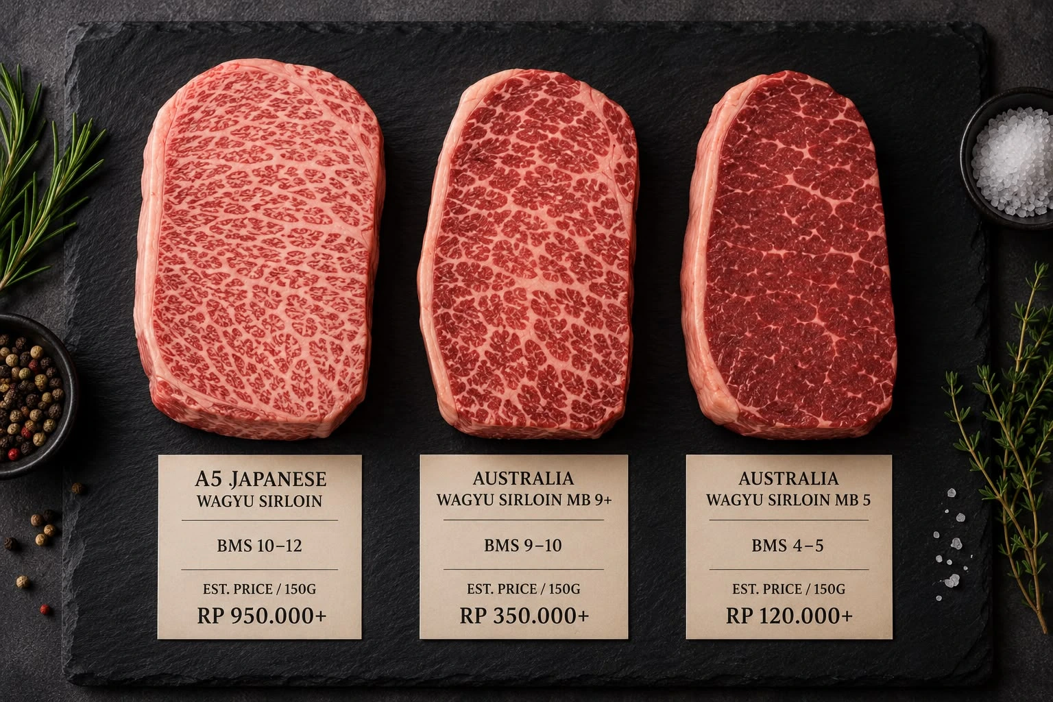 Harga Daging Wagyu Sirloin, Panduan Lengkap & Perbandingan Grade