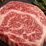 Ribeye Wagyu premium dengan marbling padat dan detail